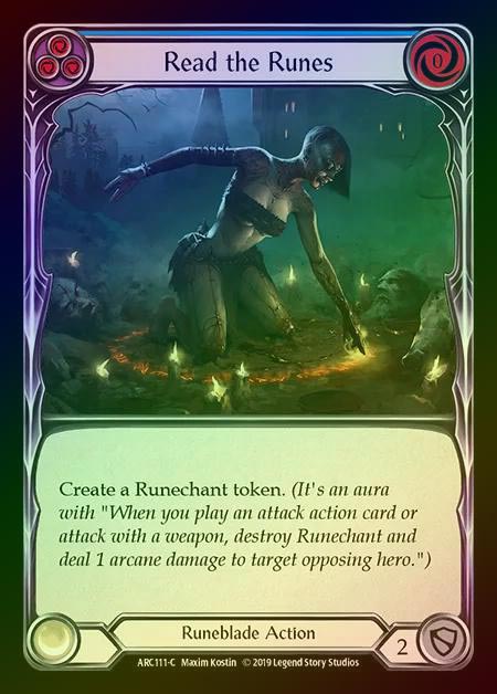 【RF】[Runeblade] Read the Runes (blue) [1st-ARC111-C] Rainbow Foil