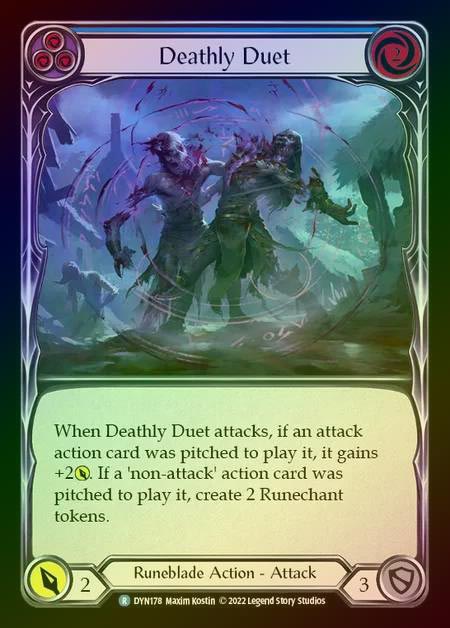 【RF】[Runeblade] Deathly Duet [DYN178-R] (blue) Rainbow Foil