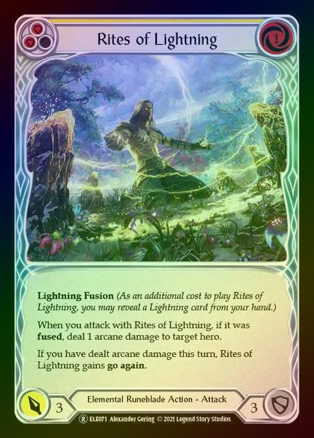 【RF】[Elemental Runeblade] Rites of Lightning (yellow) [UL-ELE071-R] Rainbow Foil