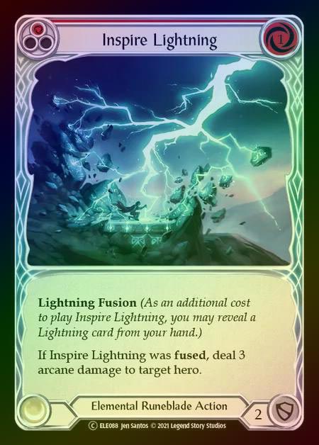 【RF】[Elemental Runeblade] Inspire Lightning (red) [UL-ELE088-C] Rainbow Foil