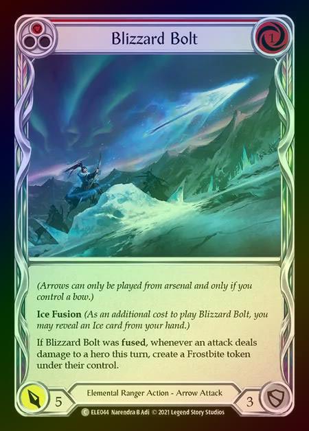 【RF】[Elemental Ranger] Blizzard Bolt [1st-ELE044-C] (red) Rainbow Foil