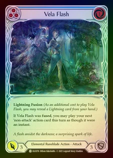 【RF】[Elemental Runeblade] Vela Flash [1st-ELE078-C] (blue) Rainbow Foil
