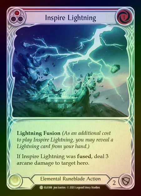 【RF】[Elemental Runeblade] Inspire Lightning [1st-ELE088-C] (red) Rainbow Foil