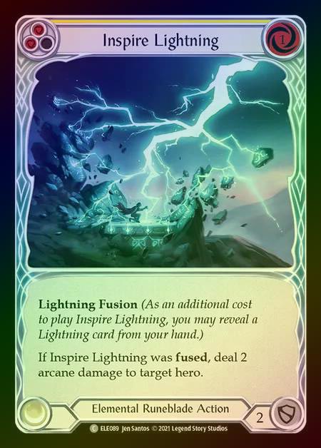 【RF】[Elemental Runeblade] Inspire Lightning [1st-ELE089-C] (yellow) Rainbow Foil