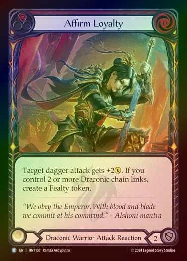 【RF】【EN】[Draconic Warrior] 忠誠の儀/Affirm Loyalty (red) [HNT103-R]