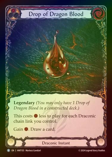 【RF】【EN】[Draconic] 竜血の雫/Drop of Dragon Blood (red) [HNT155-R]