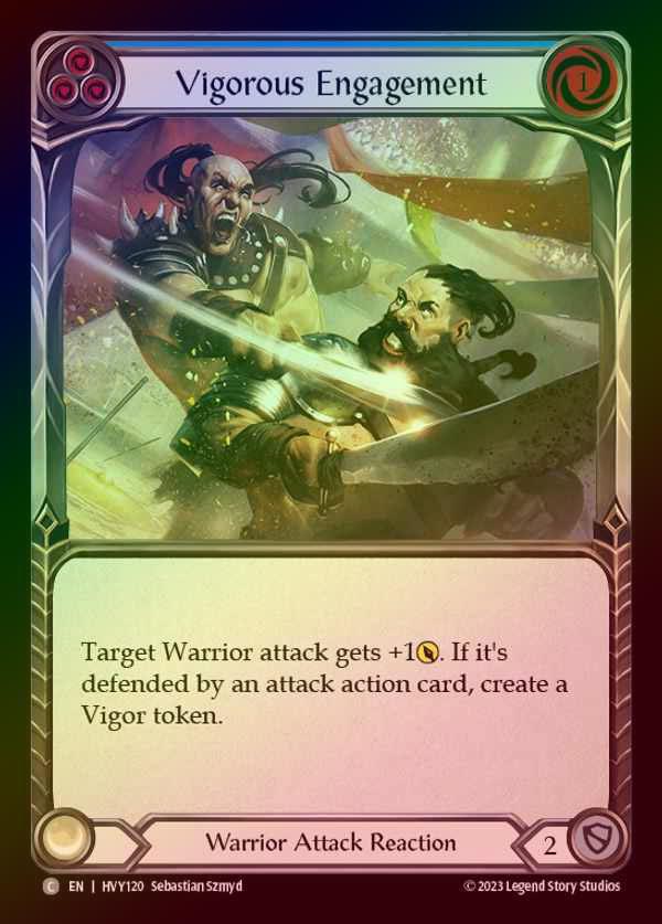 【EN】【RF】[Warrior] 活発な交戦/Vigorous Engagement [HVY120-C] (blue) Rainbow Foil