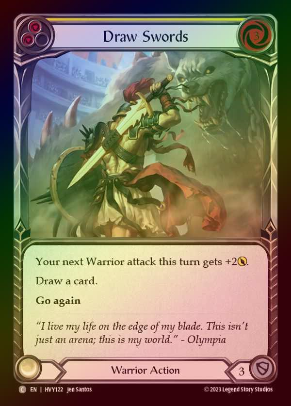 【EN】【RF】[Warrior] 抜剣/Draw Swords [HVY122-C] (yellow) Rainbow Foil