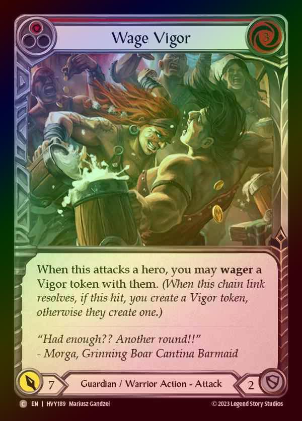 【EN】【RF】[Guardian Warrior] 活力の賭け/Wage Vigor [HVY189-C] (red) Rainbow Foil