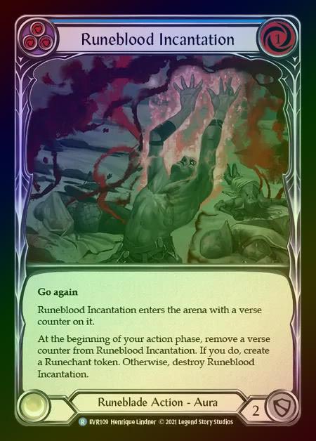 【RF】[Runeblade] Runeblood Incantation [EVR109-R] (blue) Rainbow Foil