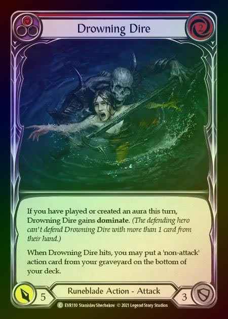 【RF】[Runeblade] Drowning Dire [EVR110-C] (red) Rainbow Foil
