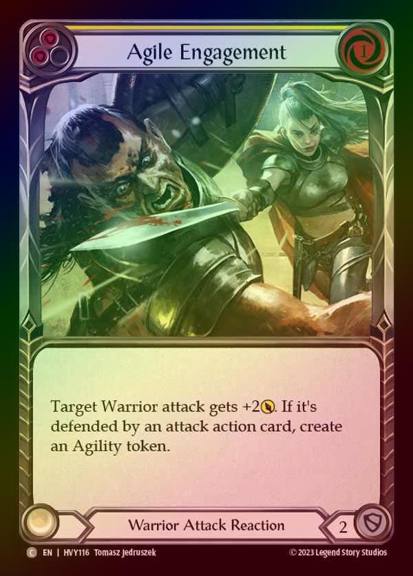 【RF】[Warrior] Agile Engagement [HVY116-C] (yellow) Rainbow Foil