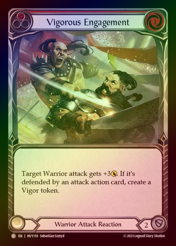 【RF】[Warrior] Vigorous Engagement [HVY118-C] (red) Rainbow Foil