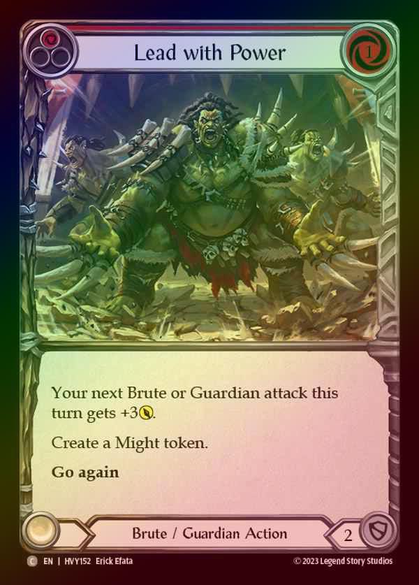 【RF】[Brute Guardian] Lead with Power [HVY152-C] (red) Rainbow Foil