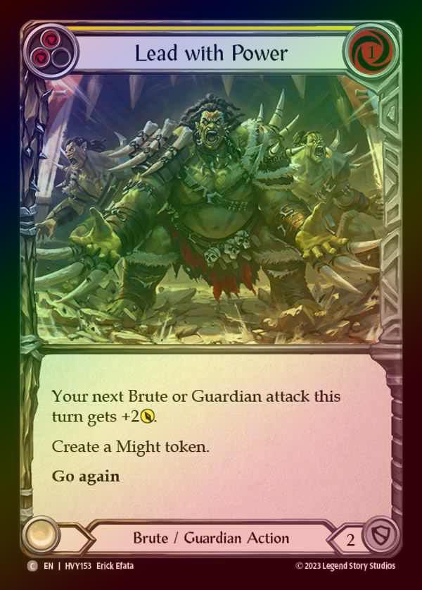 【RF】[Brute Guardian] Lead with Power [HVY153-C] (yellow) Rainbow Foil