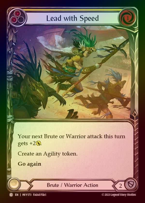 【RF】[Brute Warrior] Lead with Speed [HVY173-C] (yellow) Rainbow Foil