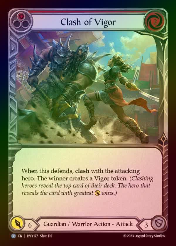 【RF】[Guardian Warrior] Clash of Vigor [HVY177-R] (red) Rainbow Foil