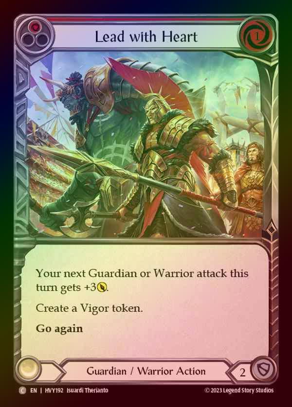 【RF】[Guardian Warrior] Lead with Heart [HVY192-C] (red) Rainbow Foil