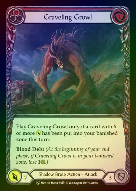 【RF】[Shadow Brute] Graveling Growl [UL-MON144-C] (red) Rainbow Foil