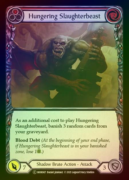 【RF】[Shadow Brute] Hungering Slaughterbeast [UL-MON147-C] (red) Rainbow Foil