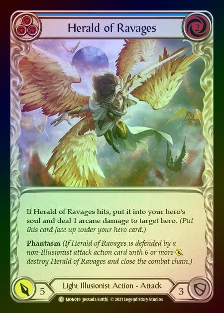 【RF】[Light Illusionist] Herald of Ravages (blue) [1st-MON_019-C] Rainbow Foil