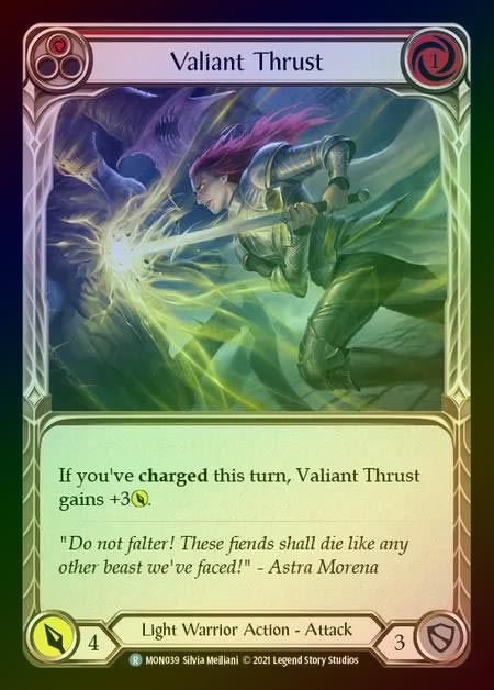 【RF】[Light Warrior] Valiant Thrust (red) [1st-MON_039-R] Rainbow Foil
