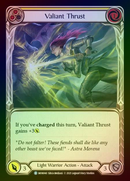 【RF】[Light Warrior] Valiant Thrust (yellow) [1st-MON_040-R] Rainbow Foil