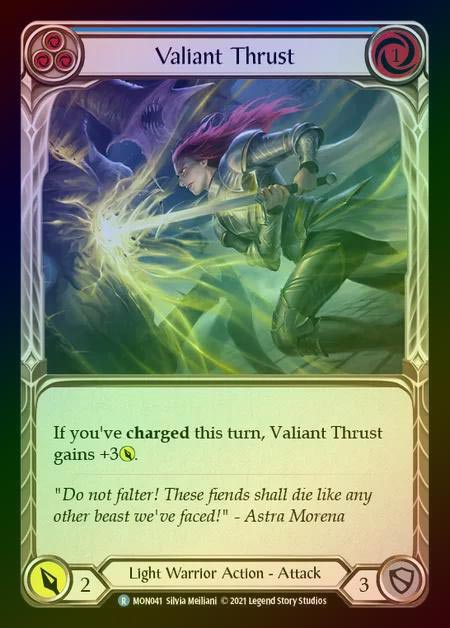 【RF】[Light Warrior] Valiant Thrust (blue) [1st-MON_041-R] Rainbow Foil