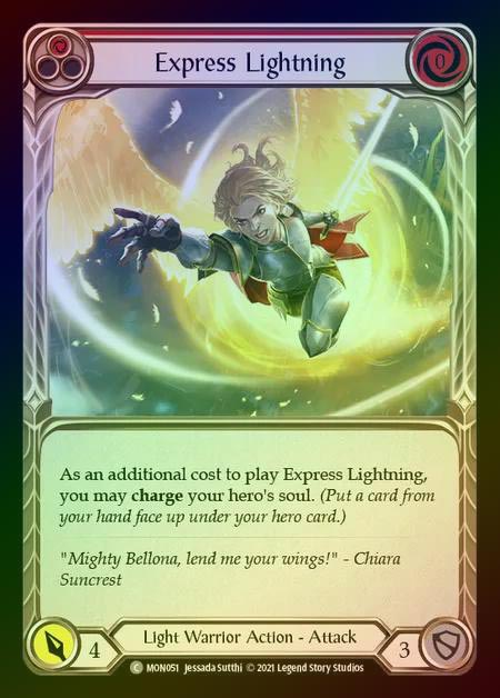 【RF】[Light Warrior] Express Lightning (red) [1st-MON_051-C] Rainbow Foil