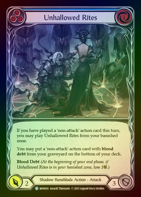 【RF】[Shadow Runeblade] Unhallowed Rites (blue) [1st-MON_161-R] Rainbow Foil