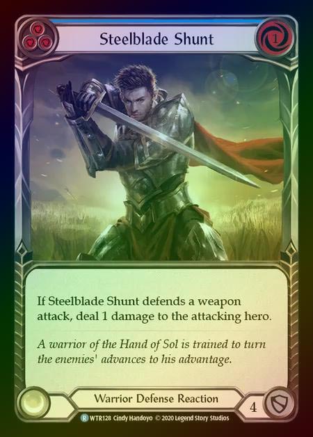 【RF】[Warrior] Steelblade Shunt [U-WTR128-R] (blue) Rainbow Foil