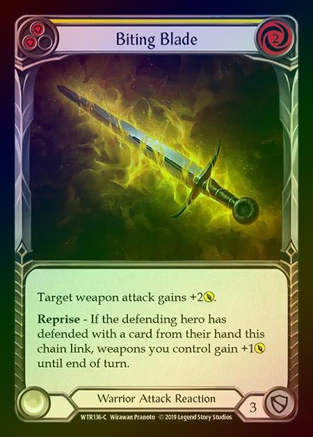 【RF】[Warrior] Biting Blade (yellow) [1st-WTR136-C] Rainbow Foil