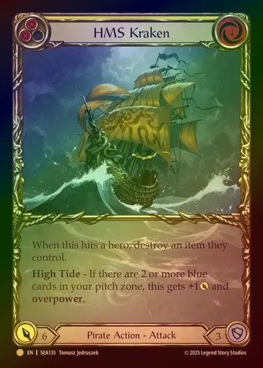 【CF】【EN】[Pirate] 荒名船クラーケン/HMS Kraken (yellow)  (Extended Art) [SEA135-R]