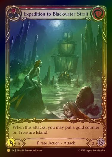 【CF】【EN】[Pirate] 黒潮海峡の探検/Expedition to Blackwater Strait (red)  (Extended Art) [SEA156-C]