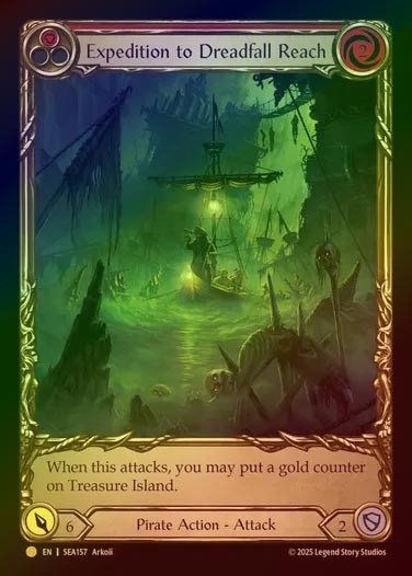 【CF】【EN】[Pirate] 凶兆海域の探検/Expedition to Dreadfall Reach (red)  (Extended Art) [SEA157-C]