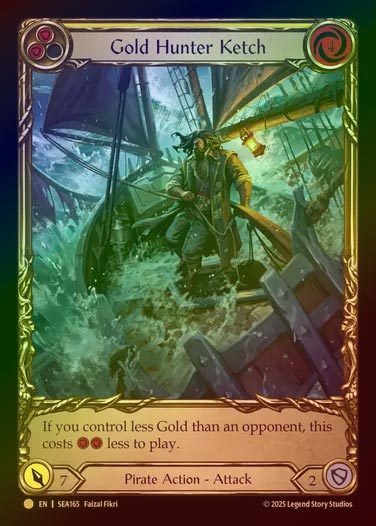 【CF】【EN】[Pirate] ゴールドハンターの縦帆船/Gold Hunter Ketch (yellow)  (Extended Art) [SEA165-C]