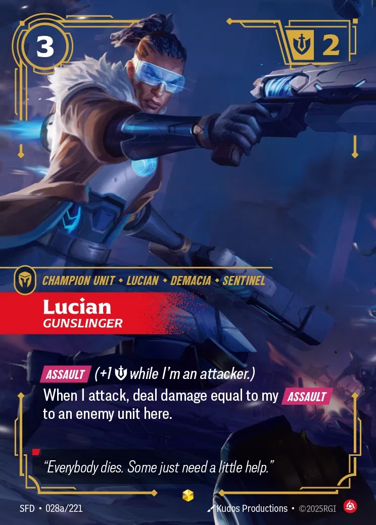 【Showcase】[Fury] Lucian, Gunslinger [SFD-028a-Showcase]