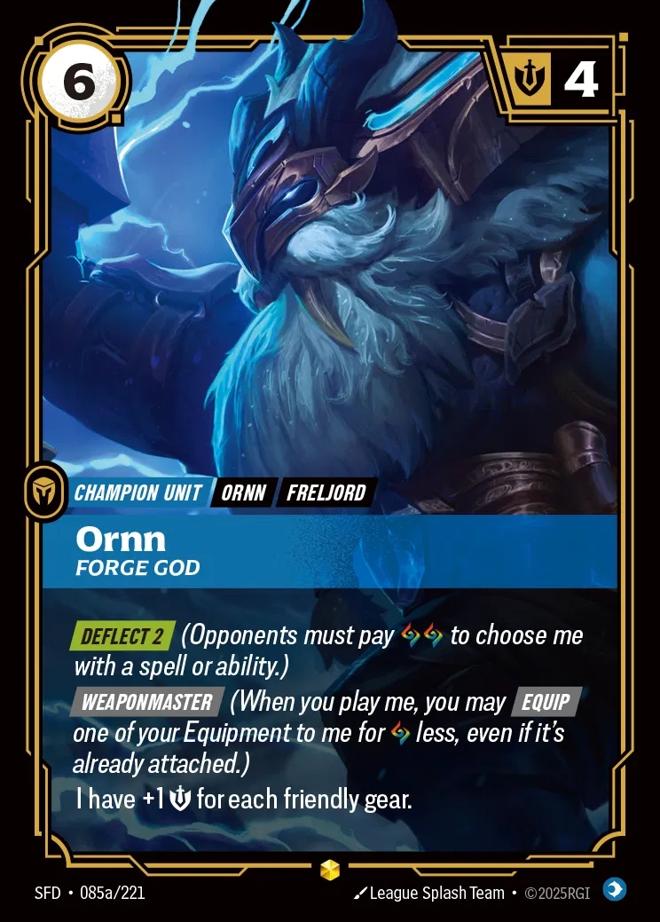 【Showcase】[Mind] Ornn, Forge God [SFD-085a-Showcase]